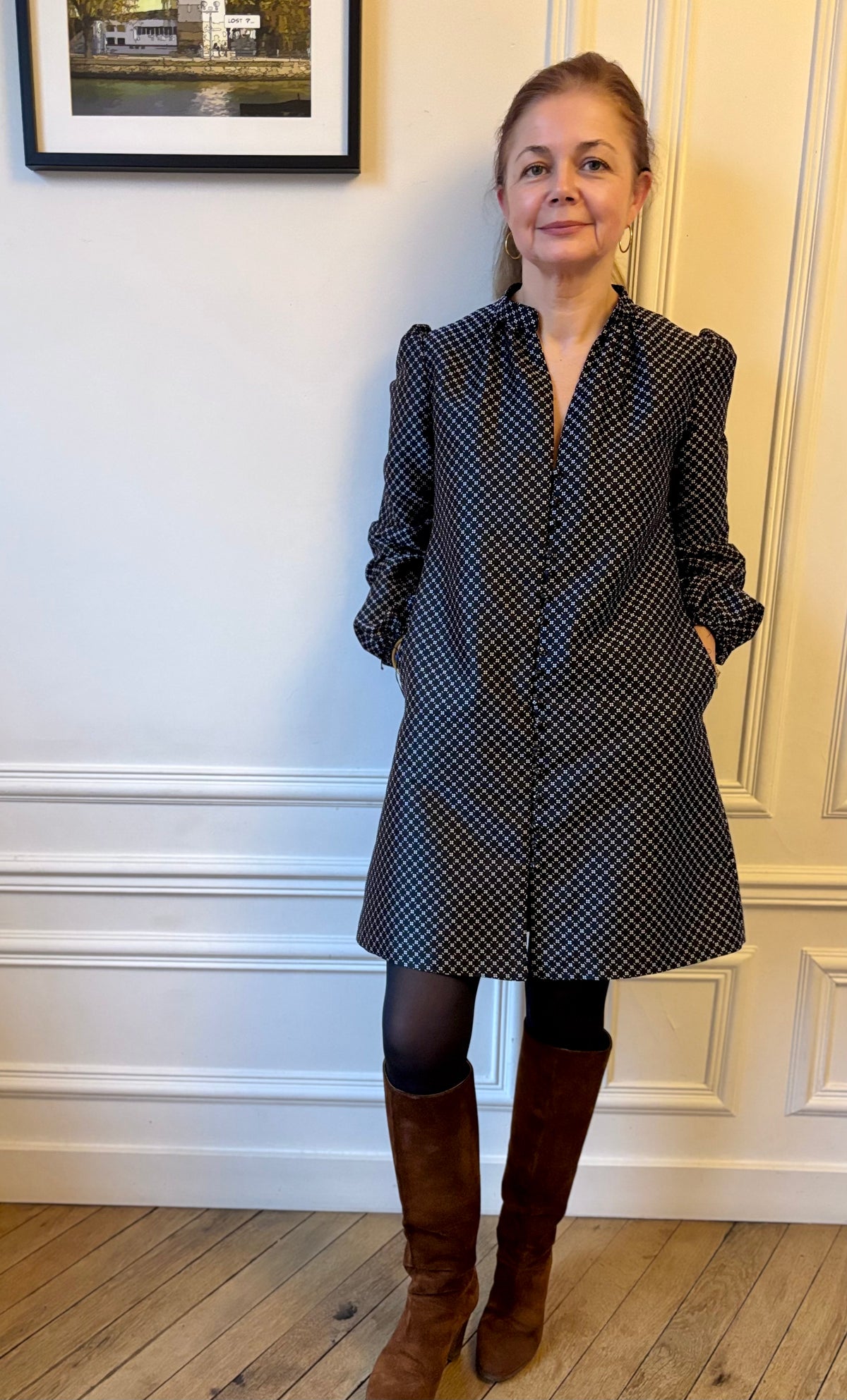 LA ROBE HERMINE JACQUARD NOIR