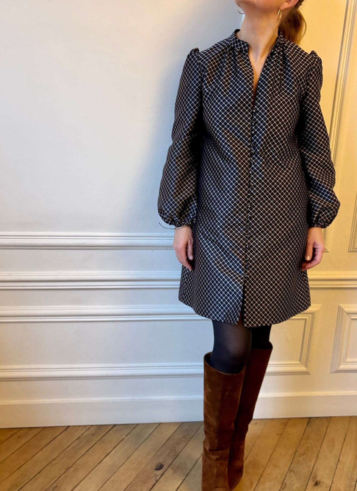 LA ROBE HERMINE JACQUARD NOIR